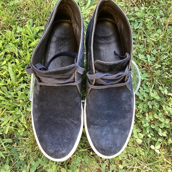 Lanvin Navy Suede Chukka Boots Men US 9 Minimalist Sneaker Sole Casual Fall Luxe - Picture 14 of 14
